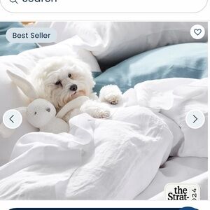 Washed, unused, The Company Store 100% linen flat sheet queen